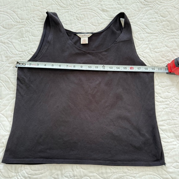 Tommy Bahama Silk Cotton Stretch Classic Black Sleeveless Tank Top Women’s L EUC - Picture 6 of 8